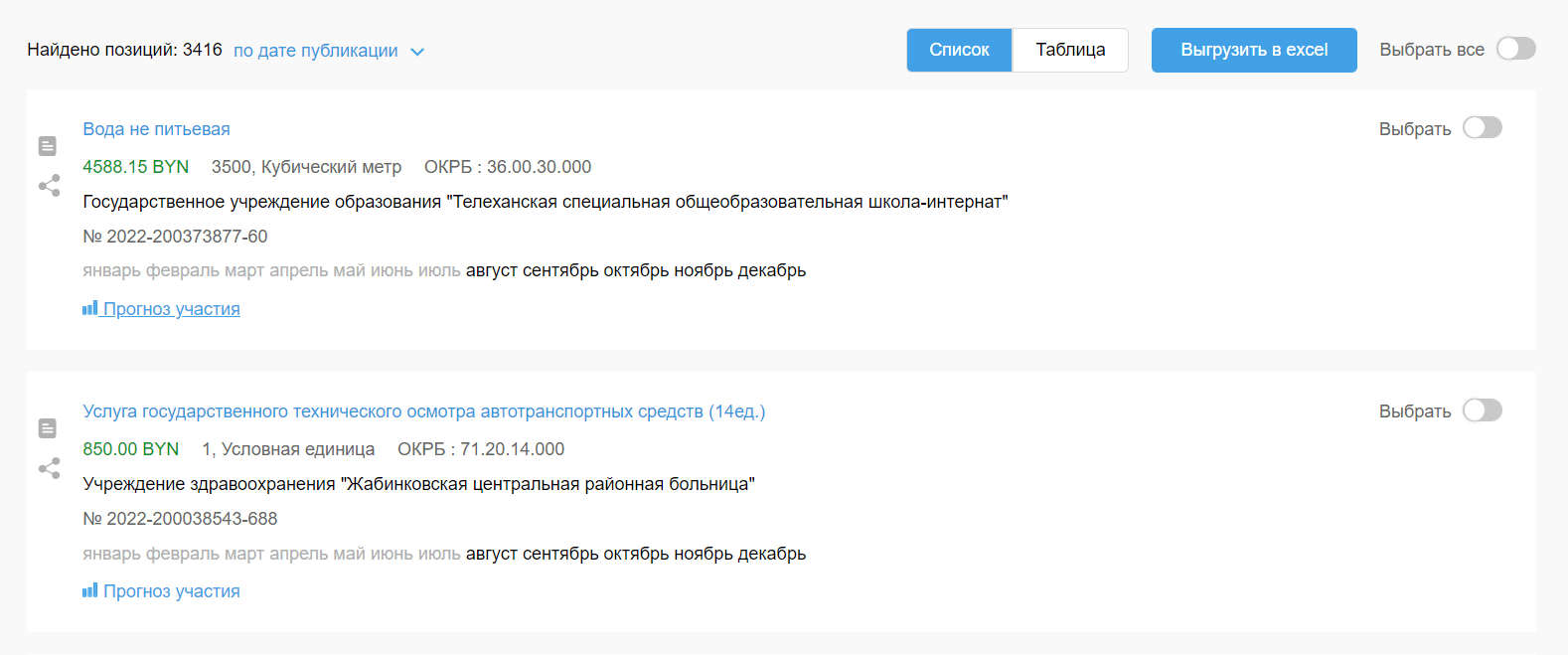 Персональная выборка